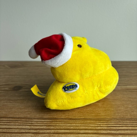 Christmas Santa Hat Yellow Peep Chick Plush Toy - Picture 1 of 7